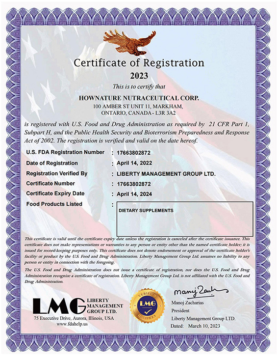 FDA Certificate